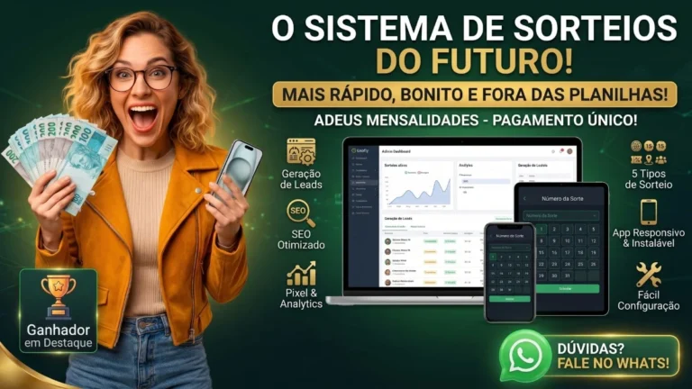 Sorteios que viram seguidores, contatos e vendas.
