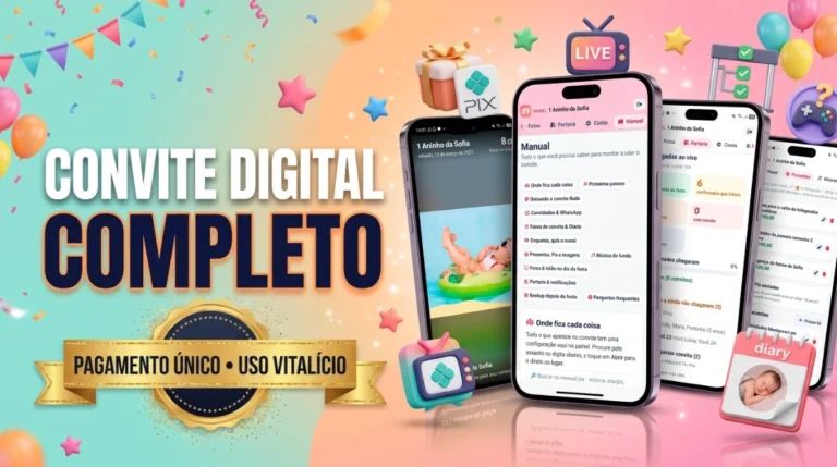 Convite Digital de aniversário para seu bebê